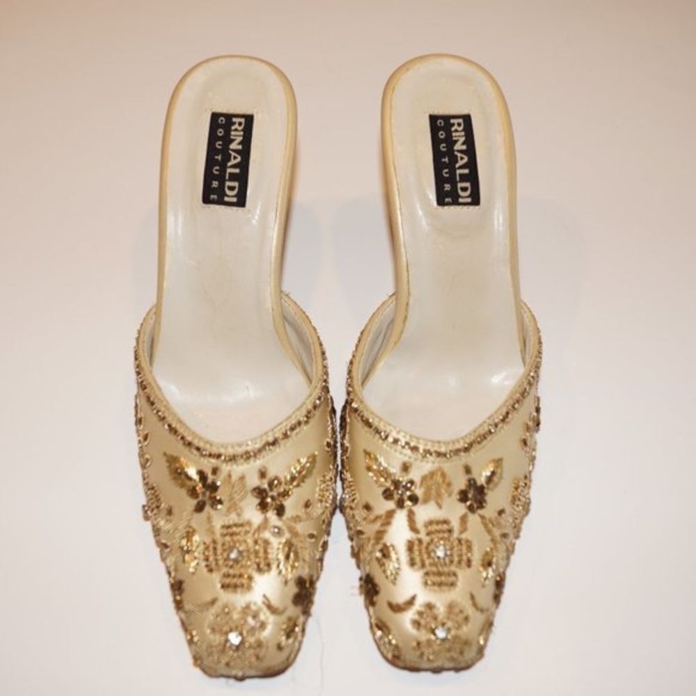 Rinaldi Couture Embroidered Women Shoes - Size‎ 38.
